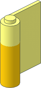 Door  1 x  3 x  3 Right with Vertical Handle and Yellow Lower Section Pattern