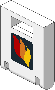 ~_Container Box  2 x  2 x  2 Door with Slot and Fire Logo Pattern (Obsolete)