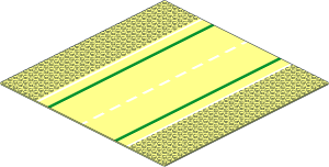 Baseplate 32 x 32 Road 7-Stud Straight with Road Pattern