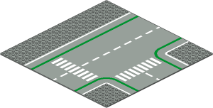 ~_Baseplate 32 x 32 Road 7-Stud T Intersection with Crosswalks (Obsolete)