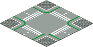 ~_Baseplate 32 x 32 Road 7-Stud Crossroads with Crosswalks (Obsolete)