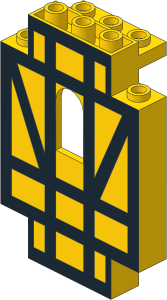 ~_Panel  2 x  5 x  6 Wall with Black Half-Timber Pattern Yellow (Obsolete)