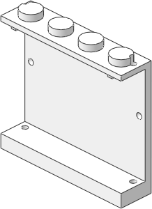 ~_Panel  1 x  4 x  3 Right with Blue Stripe Pattern White (Obsolete) ~_Panel  1 x  4 x  3 Right with Blue Stripe Pattern White (Obsolete)