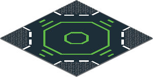 ~_Baseplate 32 x 32 Road 9-Stud Landing Pad with Green Octagon (Obsolete)