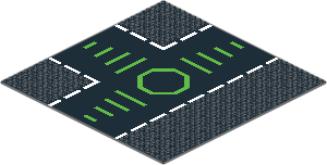 ~_Baseplate 32 x 32 Road 9-Stud T Intersection with Green Octagon (Obsolete)