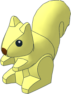 Animal Squirrel Standing with Black Eye and Reddish Brown Nose Pattern