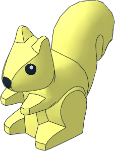 Animal Squirrel Standing with Black Eye and Black Nose Pattern