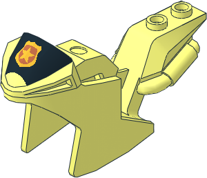 Bike  2 Wheel Motorcycle Fairing Racing with Black Windscreen and Gold Police Badge Pattern