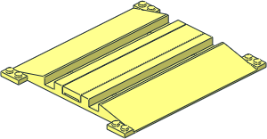 Train Level Crossing Base with Center Rail Cap Insert (Complete) Train Level Crossing Base with Center Rail Cap Insert (Complete)
