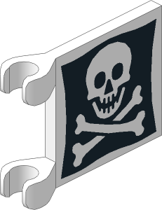 ~_Flag  2 x  2 with Jolly Roger Pattern White (Obsolete)
