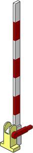 Train Level Crossing Gate Type 1 - Base with White/Red Crossbar Left Open (Complete) Train Level Crossing Gate Type 1 - Base with White/Red Crossbar Left Open (Complete)