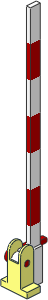 Train Level Crossing Gate Type 1 - Base with White/Red Crossbar Right Open (Complete) Train Level Crossing Gate Type 1 - Base with White/Red Crossbar Right Open (Complete)