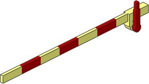 Train Level Crossing Gate Type 1 - Crossbar with Red Handle Left Train Level Crossing Gate Type 1 - Crossbar with Red Handle Left