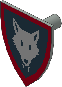 ~_Minifig Shield Triangular with Wolfpack Pattern (Obsolete) ~_Minifig Shield Triangular with Wolfpack Pattern (Obsolete)