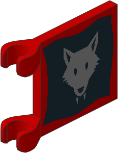 ~_Flag  2 x  2 with Wolfman Pattern Red (Obsolete)
