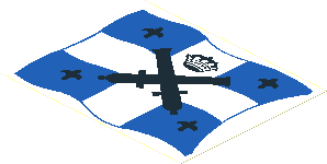 Sticker 4.8 x 6 with Crossed Cannons Blue Crossed Flag Right Sticker 4.8 x 6 with Crossed Cannons Blue Crossed Flag Right
