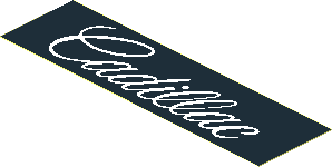 Sticker 1.1 x 3.9 with White "Cadillac" on Black Background Sticker 1.1 x 3.9 with White "Cadillac" on Black Background