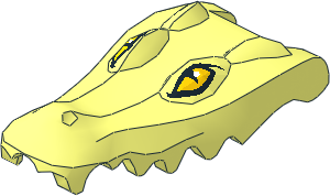 Animal Crocodile  4 x  9 Head with Yellow Eye and White Glint Pattern