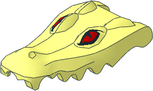 Animal Crocodile  4 x  9 Head with Red Eye Pattern