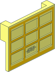 ~Garage Door without Hinge Pins with Yellow Grid Pattern