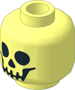 =Minifig Head with Skull Type 1 (Happy) Pattern