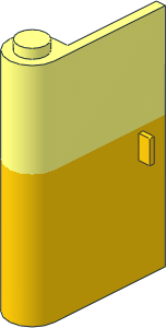 Door  1 x  3 x  4 Left with Vertical Handle with Yellow Lower Section Pattern