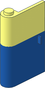 Door  1 x  3 x  4 Left with Vertical Handle with Blue Lower Section Pattern