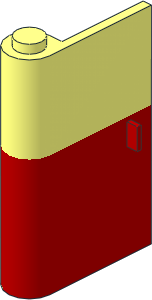 Door  1 x  3 x  4 Left with Vertical Handle with Red Lower Section Pattern