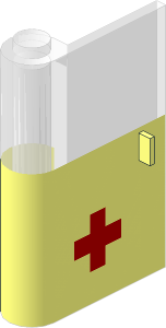 ~Door  1 x  3 x  4 Left with Window & Lower Red Cross Pattern (Obsolete)