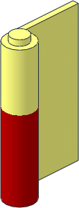 Door  1 x  3 x  4 Right with Vertical Handle with Red Lower Section Pattern