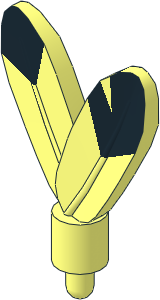 =Minifig Feathers with Pin and Black Tip Pattern