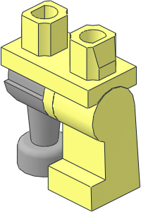 ~Minifig Hips and Legs with Pearl Light Grey Wooden Leg Right (Obsolete) ~Minifig Hips and Legs with Pearl Light Grey Wooden Leg Right (Obsolete)