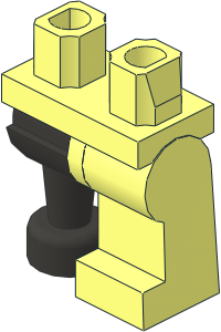 ~Minifig Hips and Legs with Metallic Dark Grey Wooden Leg Right (Obsolete) ~Minifig Hips and Legs with Metallic Dark Grey Wooden Leg Right (Obsolete)