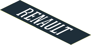Sticker 1.1 x 3.9 with White "RENAULT" on Black Background Sticker 1.1 x 3.9 with White "RENAULT" on Black Background
