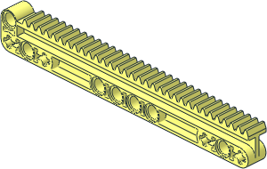 Technic Gear Rack  1 x 14 with Bottom Beam
