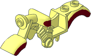 Bike  2 Wheel Motorcycle Body with Vintage Fairing with Dark Red Pattern