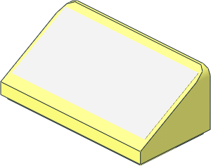 Slope Brick 31 1 x 2 x 0.667 with Chrome Silver Sticker Slope Brick 31 1 x 2 x 0.667 with Chrome Silver Sticker