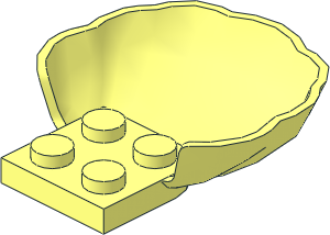 Animal Clam Lower Half with  2 x  2 Plate