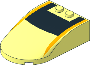 Windscreen 6 x 4 x 1.333 Curved with Black Roof and Bright Light Orange Uprights Pattern Windscreen 6 x 4 x 1.333 Curved with Black Roof and Bright Light Orange Uprights Pattern