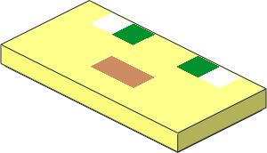 Tile  2 x  4 with White and Green Squares and Orange Rectangle Pattern