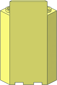Panel Wall  3 x  3 x  6 Corner without Bottom Indentations