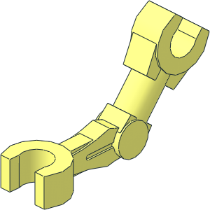 Minifig Mechanical Arm Bent with Clips at 90 Degrees with Tan Pattern on Right Side Minifig Mechanical Arm Bent with Clips at 90 Degrees with Tan Pattern on Right Side