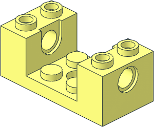 Plate  2 x  4 with Side Bricks  1 x  2 x  1.333 with Hole
