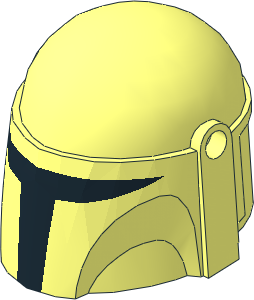 Minifig Helmet Mandalorian with Black Visor Opening Pattern Minifig Helmet Mandalorian with Black Visor Opening Pattern