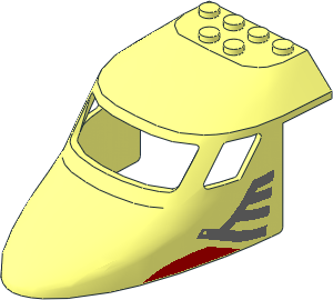 Plane Front  6 x 10 x  4 with Metallic Silver and Red Airline Bird Logo on Both Sides Pattern