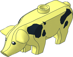 Animal Pig with Eyes and Black Spots Pattern Animal Pig with Eyes and Black Spots Pattern