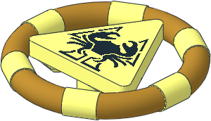 Minifig Ring with Triangle with Gold Bands and Crab Pattern Minifig Ring with Triangle with Gold Bands and Crab Pattern
