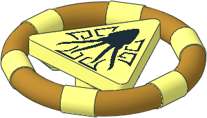 Minifig Ring with Triangle with Gold Bands and Squid Pattern