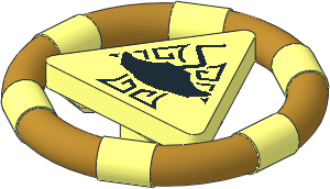 Minifig Ring with Triangle with Gold Bands and Manta Ray Pattern Minifig Ring with Triangle with Gold Bands and Manta Ray Pattern