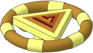 Minifig Ring with Triangle with Gold Bands and Triangle Pattern Minifig Ring with Triangle with Gold Bands and Triangle Pattern
